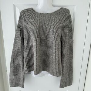 NWOT Joie Heather Gray Crew Neck Wool Chunky Knit Winter Sweater Small